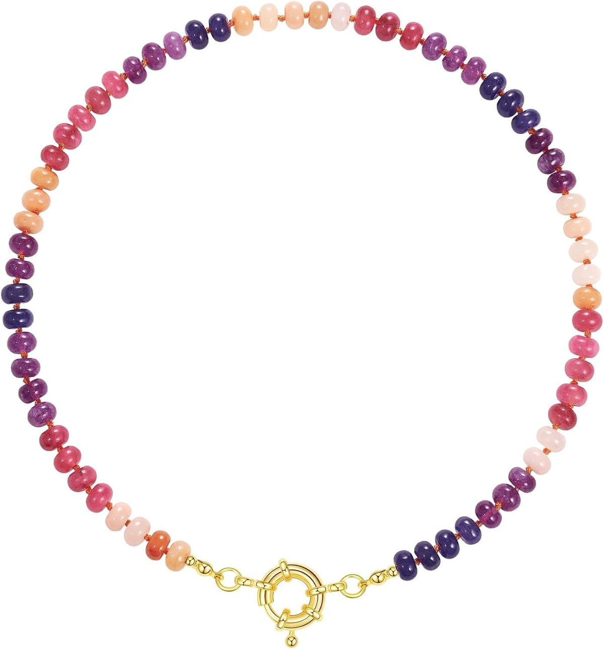 Beaded Gemstone Choker Necklace, view 8 of 10