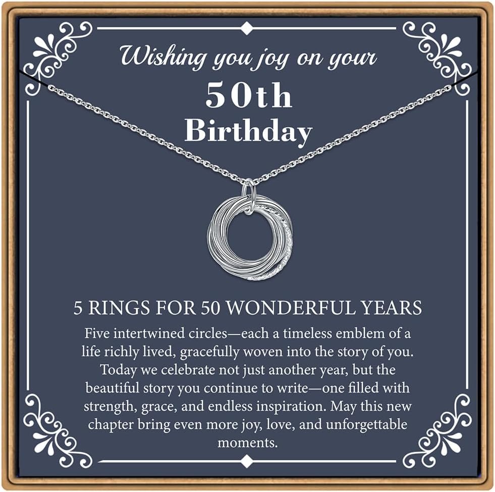 Milestone Birthday Ring Necklace with Message Card, view 9 of 11