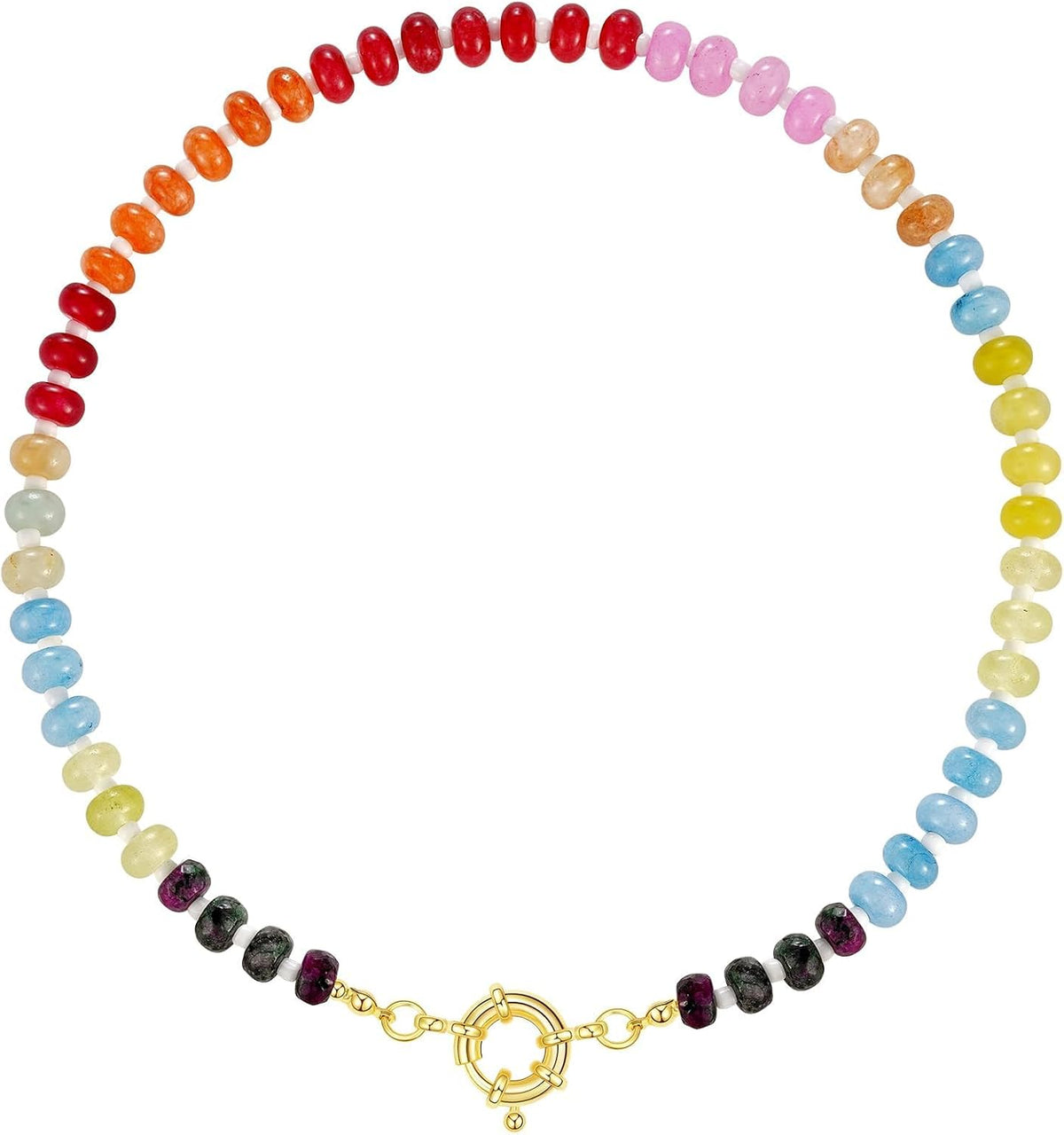 Beaded Gemstone Choker Necklace, view 9 of 10