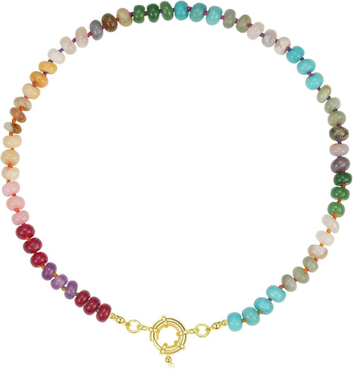 Beaded Gemstone Choker Necklace, view 1 of 10