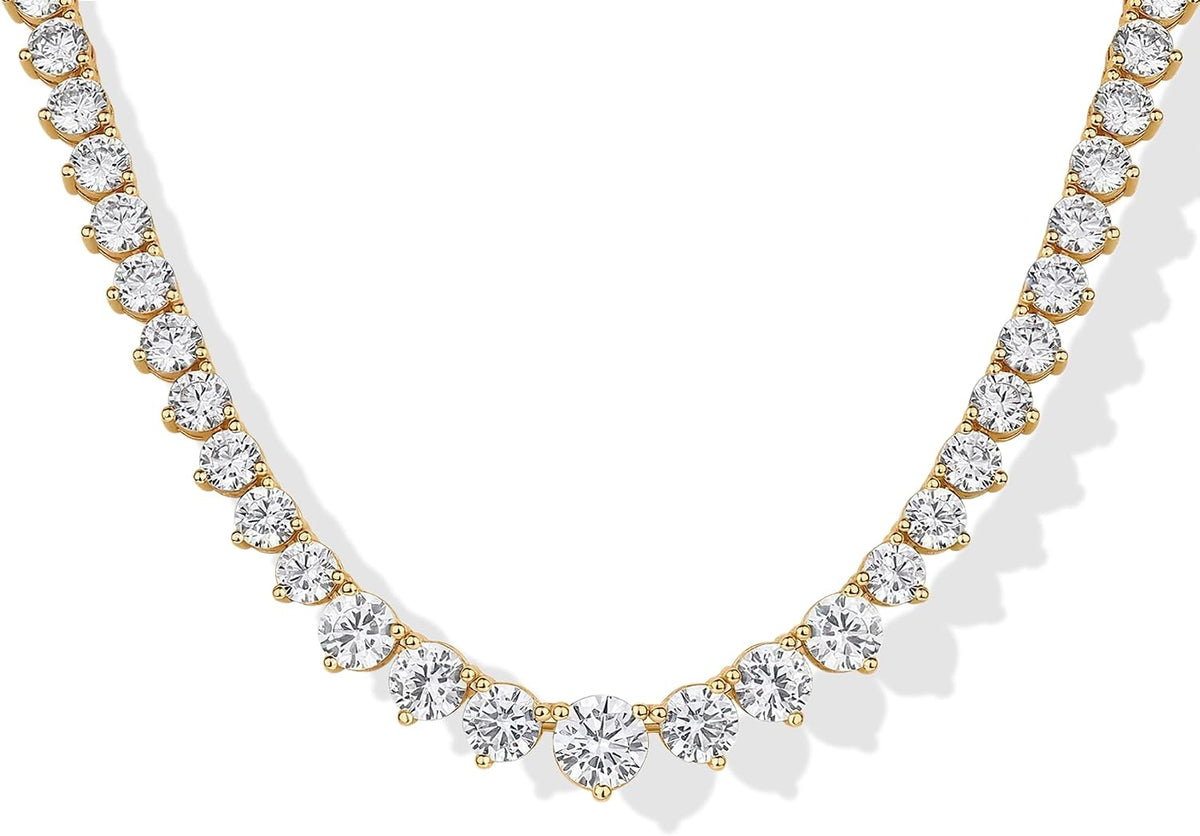 Graduated Cubic Zirconia Tennis Necklace, view 1 of 2