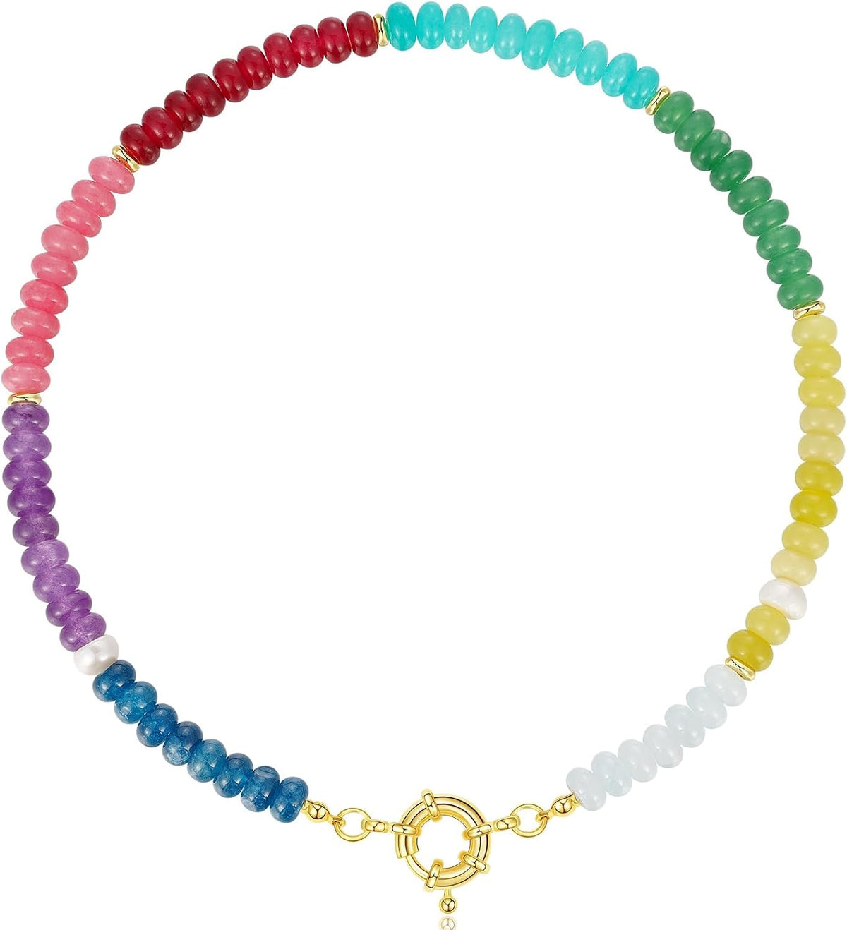 Beaded Gemstone Choker Necklace, view 3 of 10