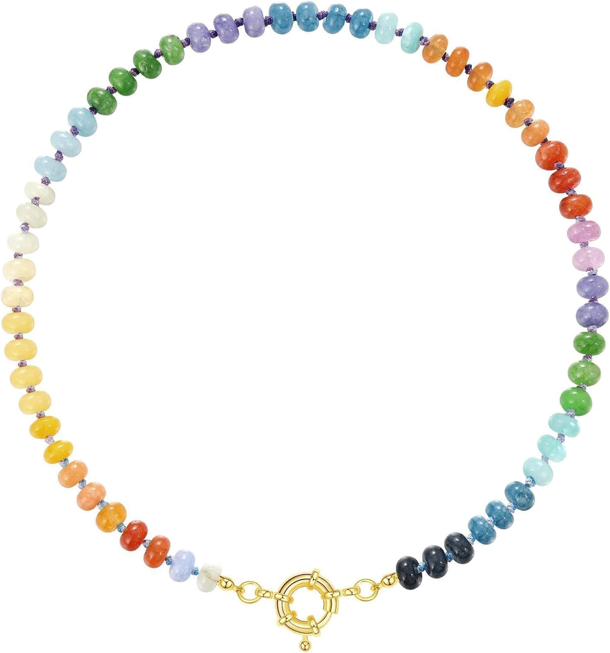 Beaded Gemstone Choker Necklace, view 5 of 10