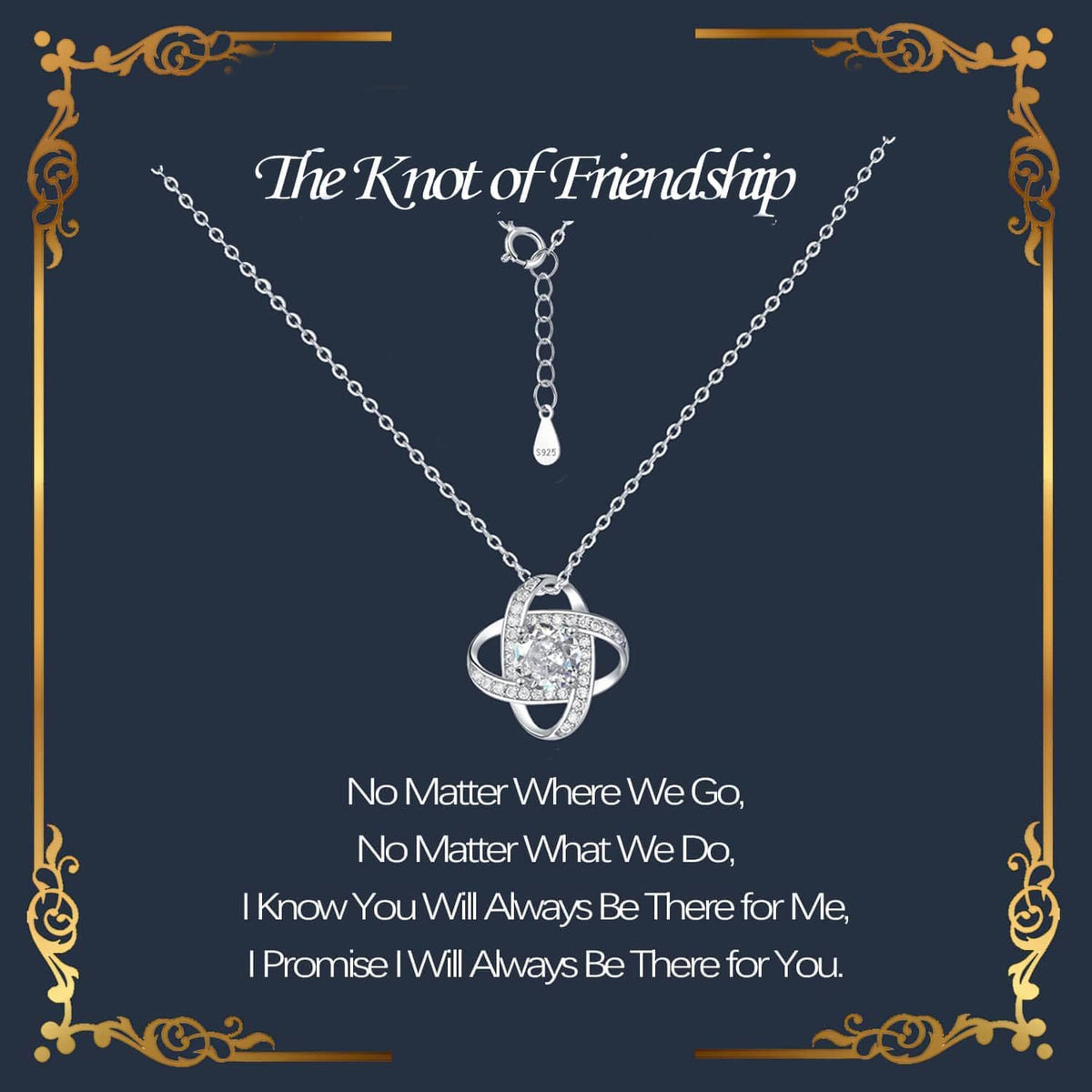 Love Knot Friendship Necklace with Message Card, view 1 of 2
