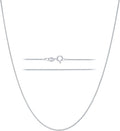 Box Chain Necklace in sterling silver, 1 mm