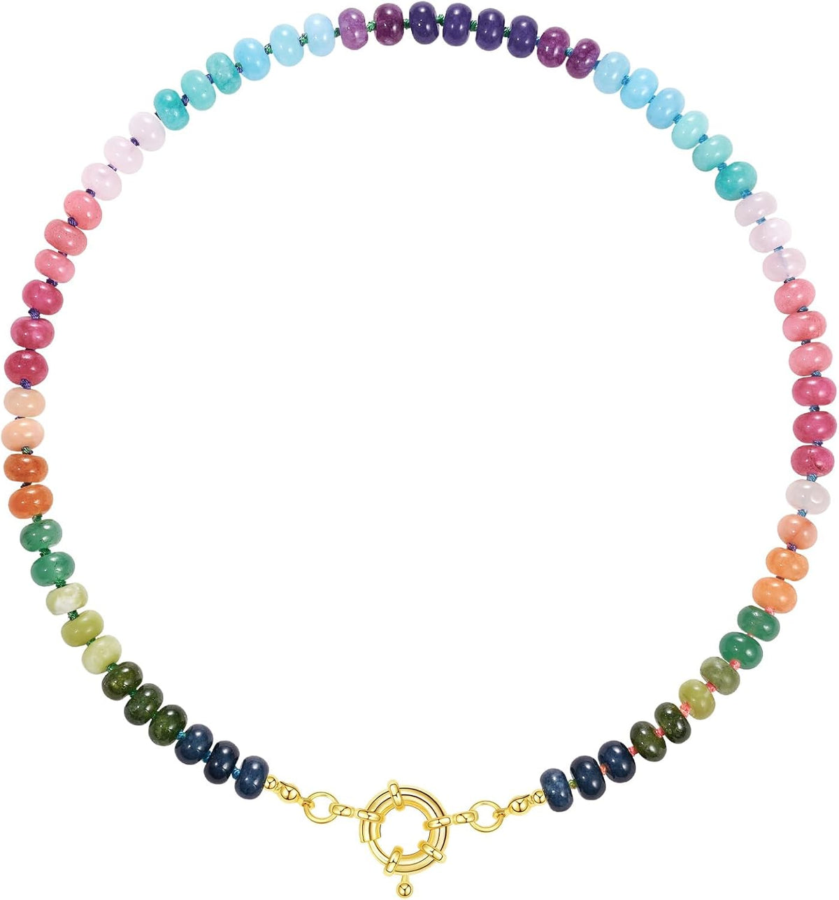 Beaded Gemstone Choker Necklace, view 7 of 10