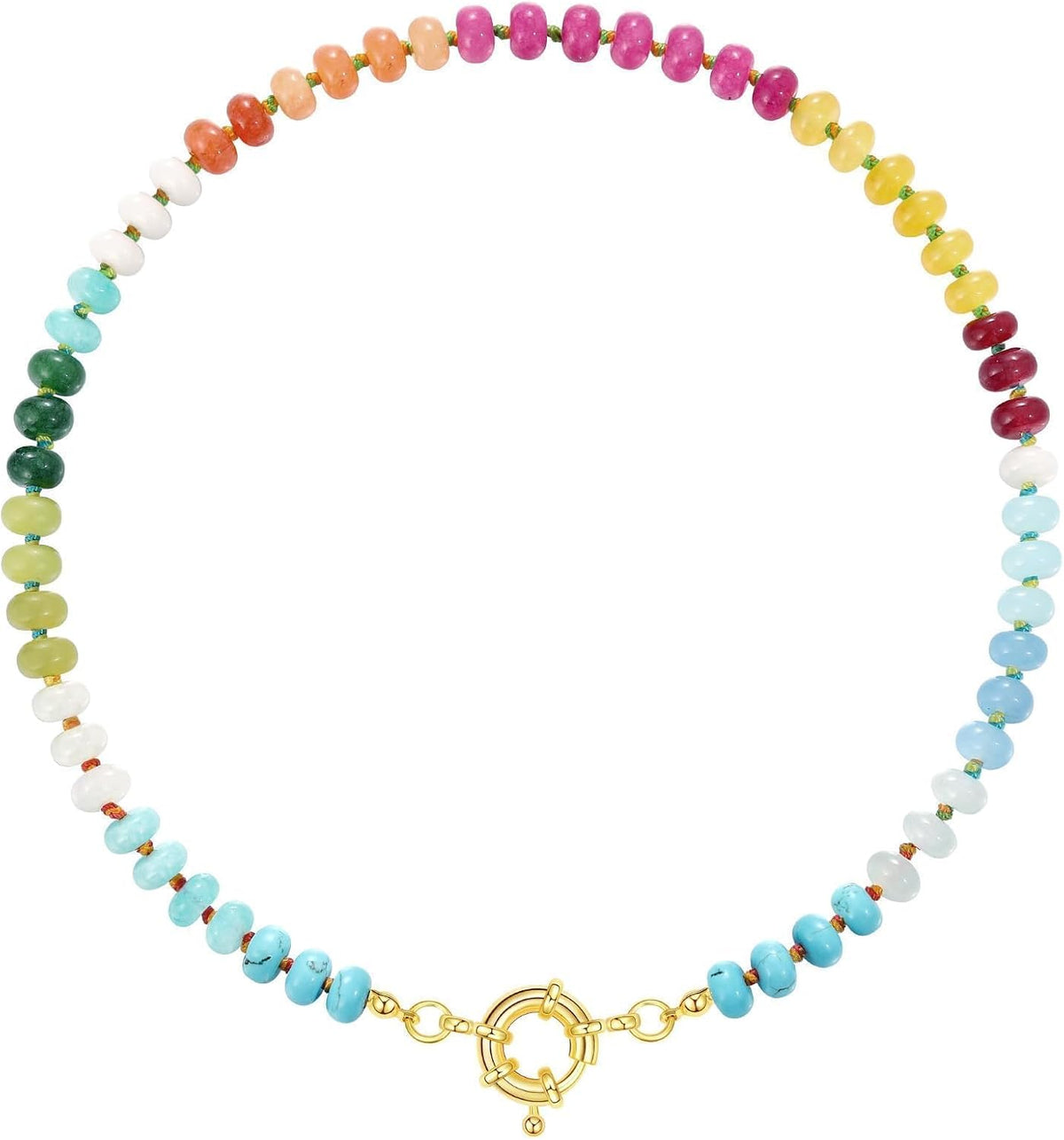 Beaded Gemstone Choker Necklace, view 6 of 10