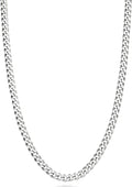 Diamond-Cut Cuban Curb Chain Necklace in sterling silver, 3.5 mm
