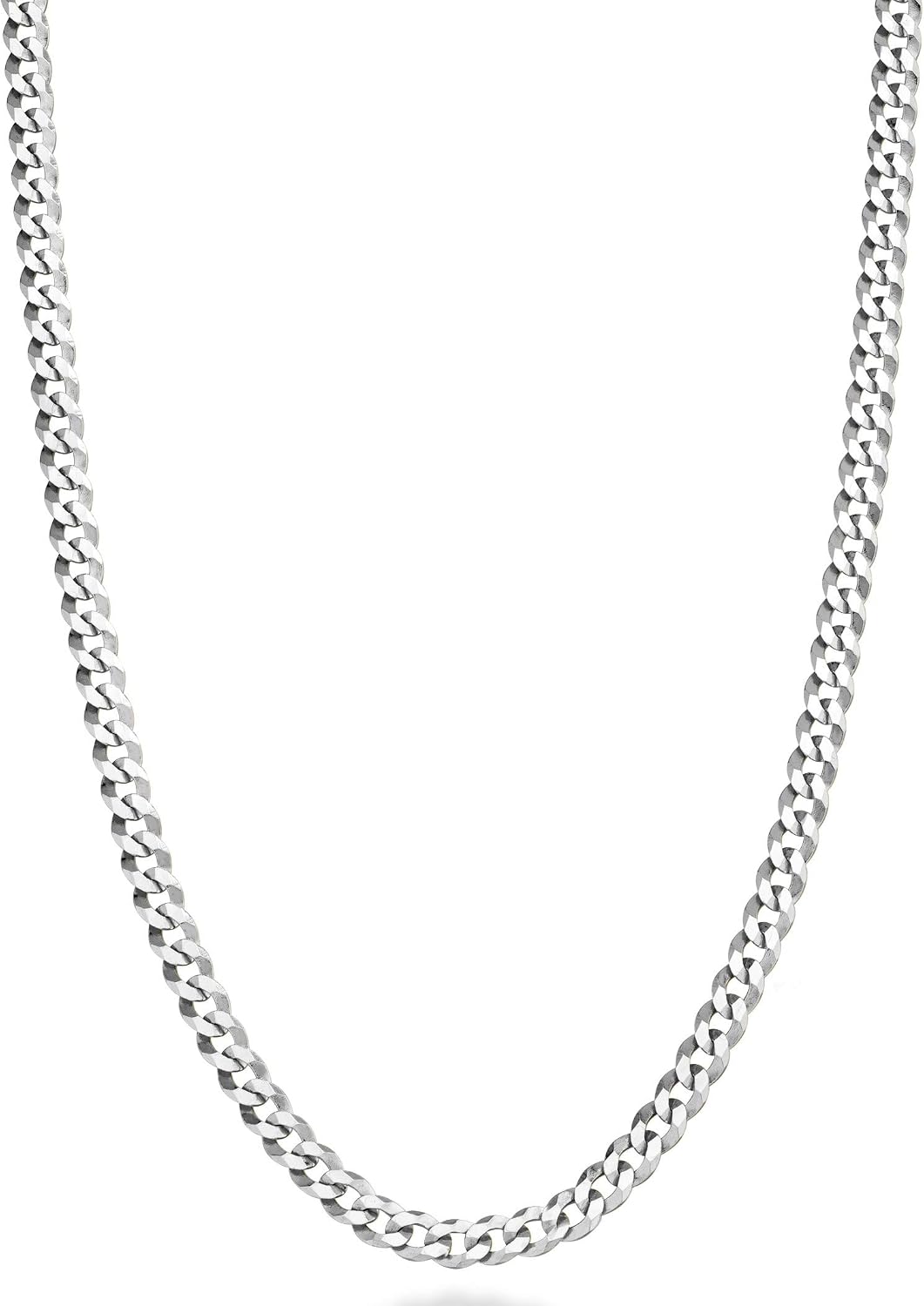 Diamond-Cut Cuban Curb Chain Necklace in sterling silver, 3.5 mm