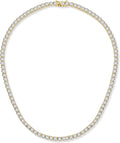 Round Cubic Zirconia Tennis Necklace, 4 mm, view 2 of 2