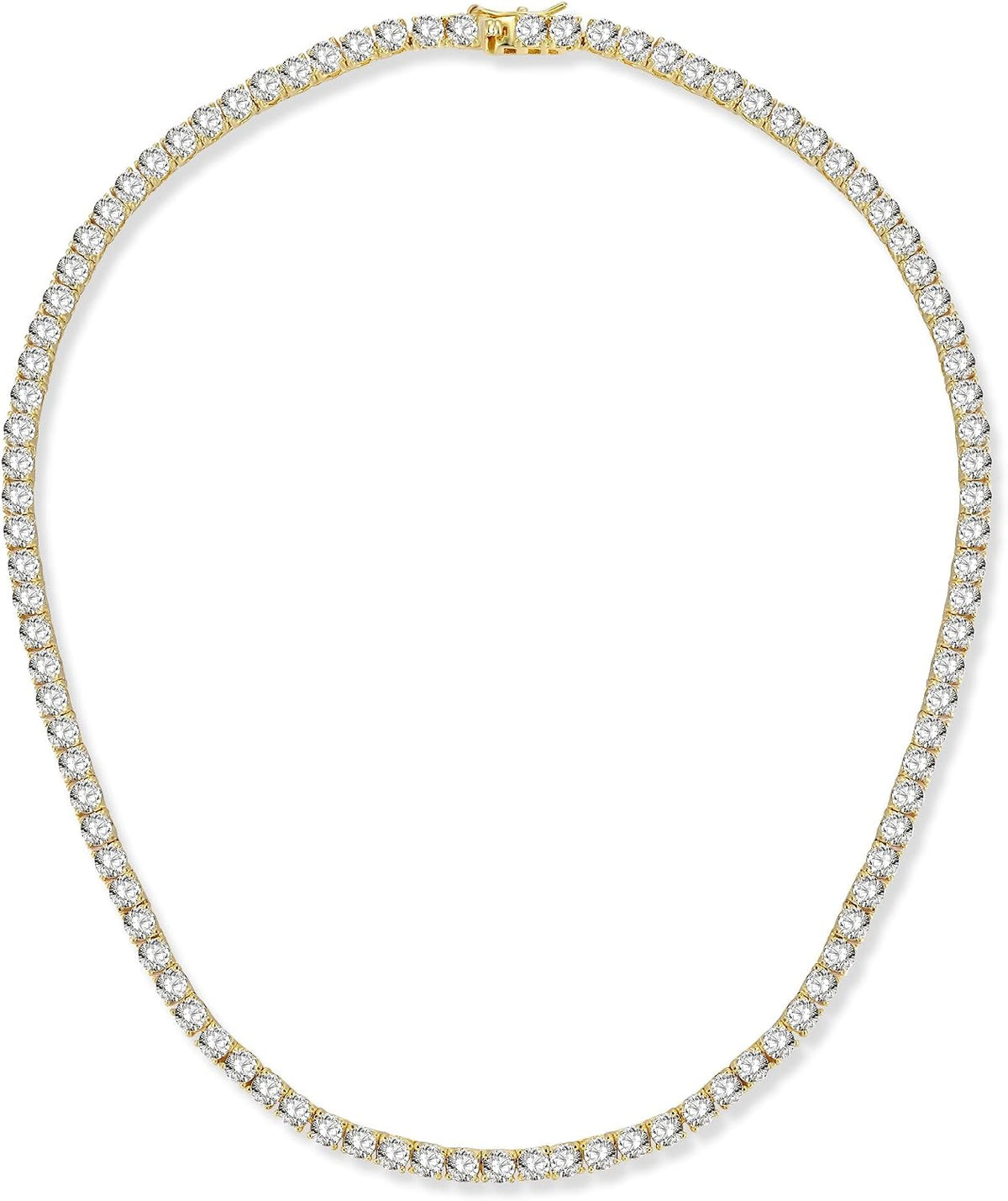 Round Cubic Zirconia Tennis Necklace, 4 mm, view 2 of 2