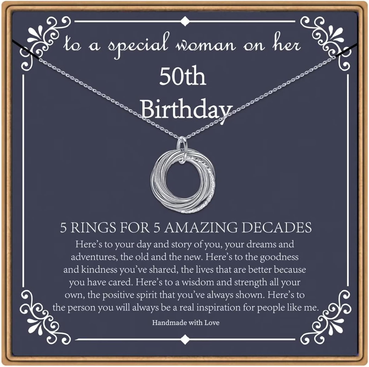 Milestone Birthday Ring Necklace with Message Card, view 10 of 11