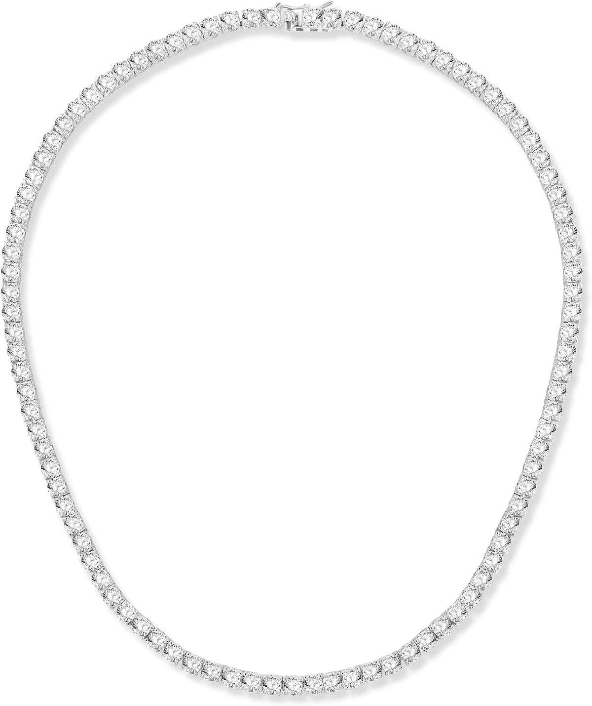 Round Cubic Zirconia Tennis Necklace, 4 mm, view 1 of 2