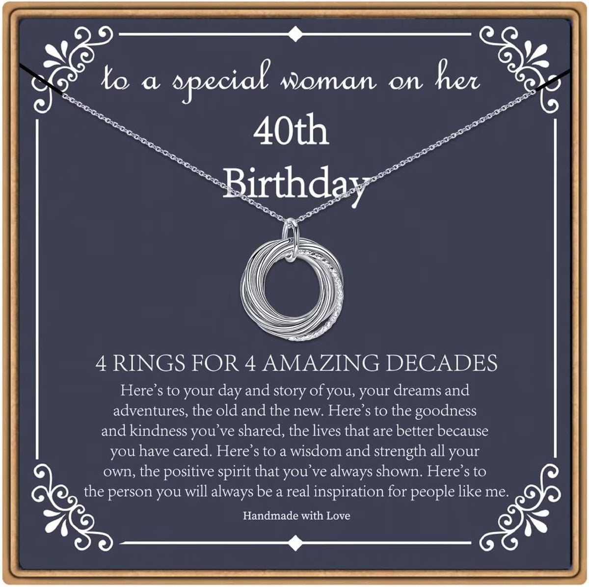 Milestone Birthday Ring Necklace with Message Card, view 4 of 11