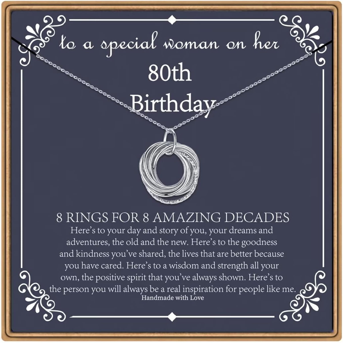 Milestone Birthday Ring Necklace with Message Card, view 3 of 11