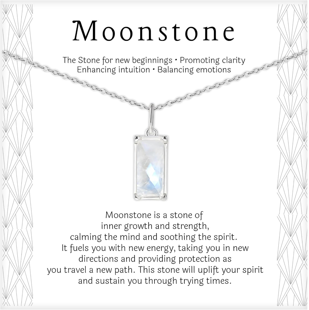 Rainbow Moonstone Pendant Necklace in Sterling Silver
