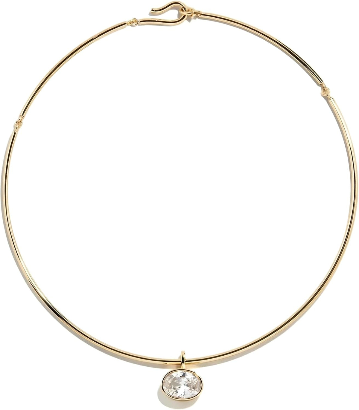Birthstone Pendant Collar Choker, Gold PVD, shown on a plain white background