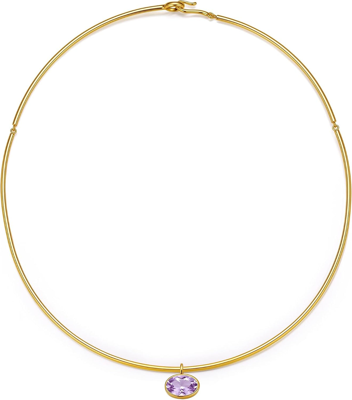 Birthstone Pendant Collar Choker, Gold PVD, view 2 of 11