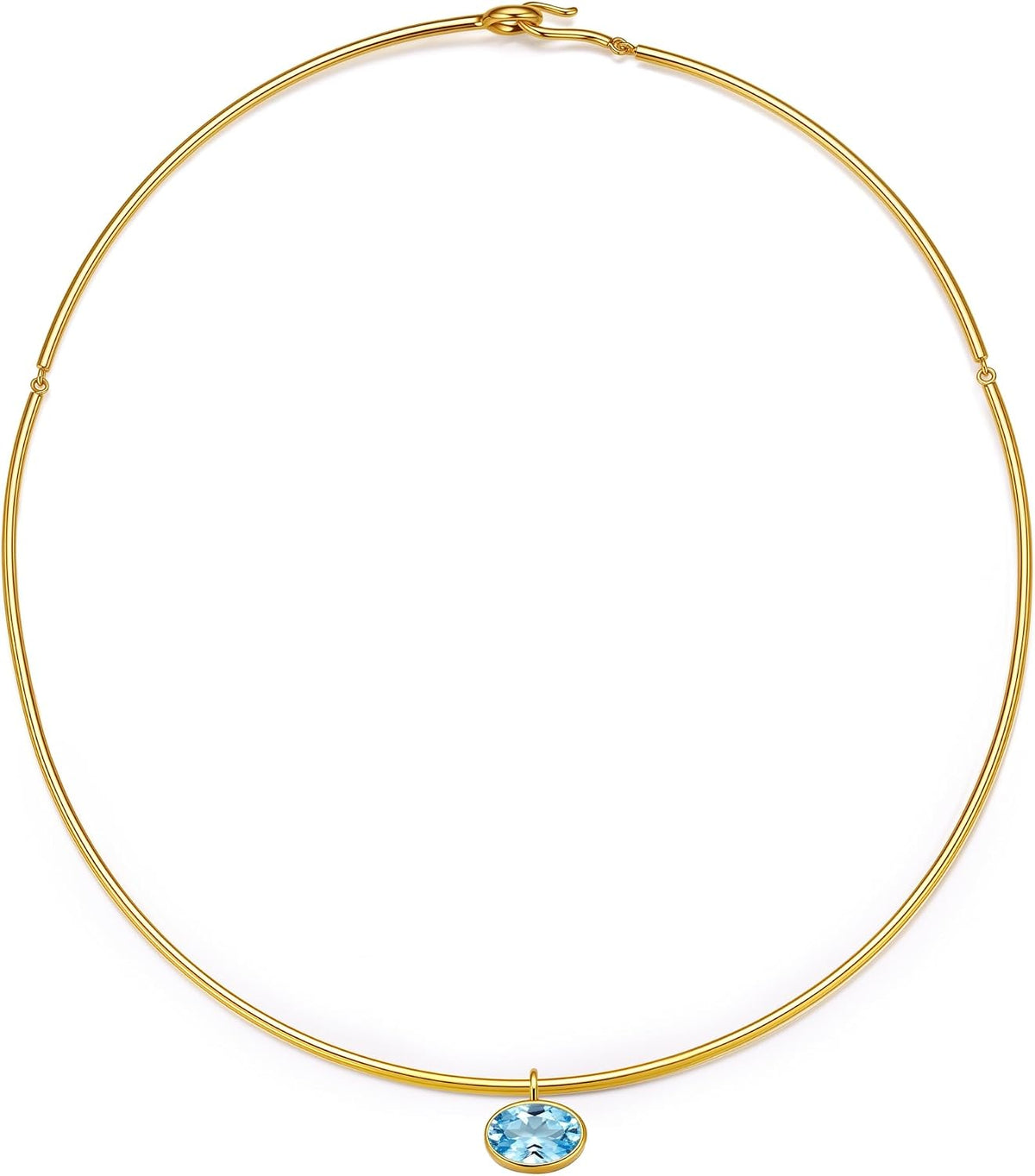 Birthstone Pendant Collar Choker, Gold PVD, view 3 of 11