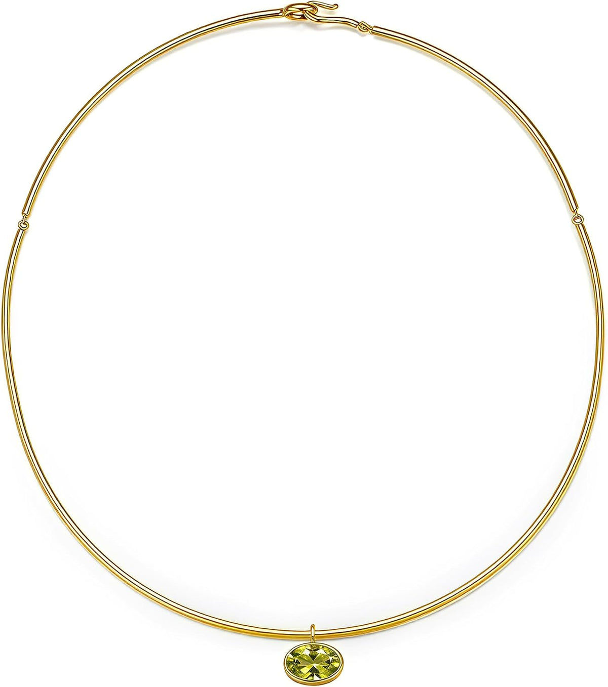 Birthstone Pendant Collar Choker, Gold PVD, view 6 of 11