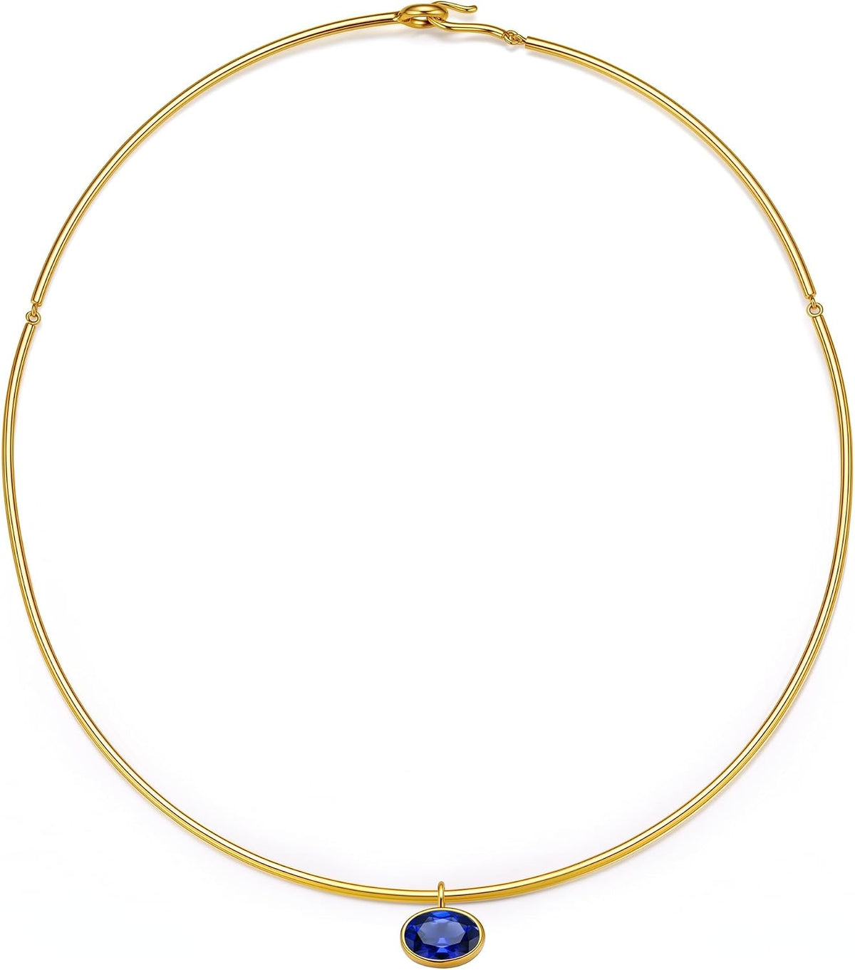 Birthstone Pendant Collar Choker, Gold PVD, view 9 of 11