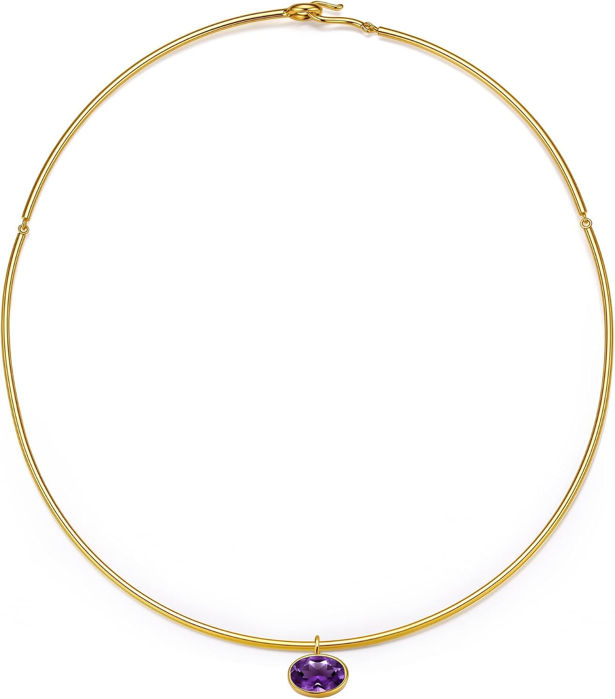 Birthstone Pendant Collar Choker, Gold PVD, view 11 of 11