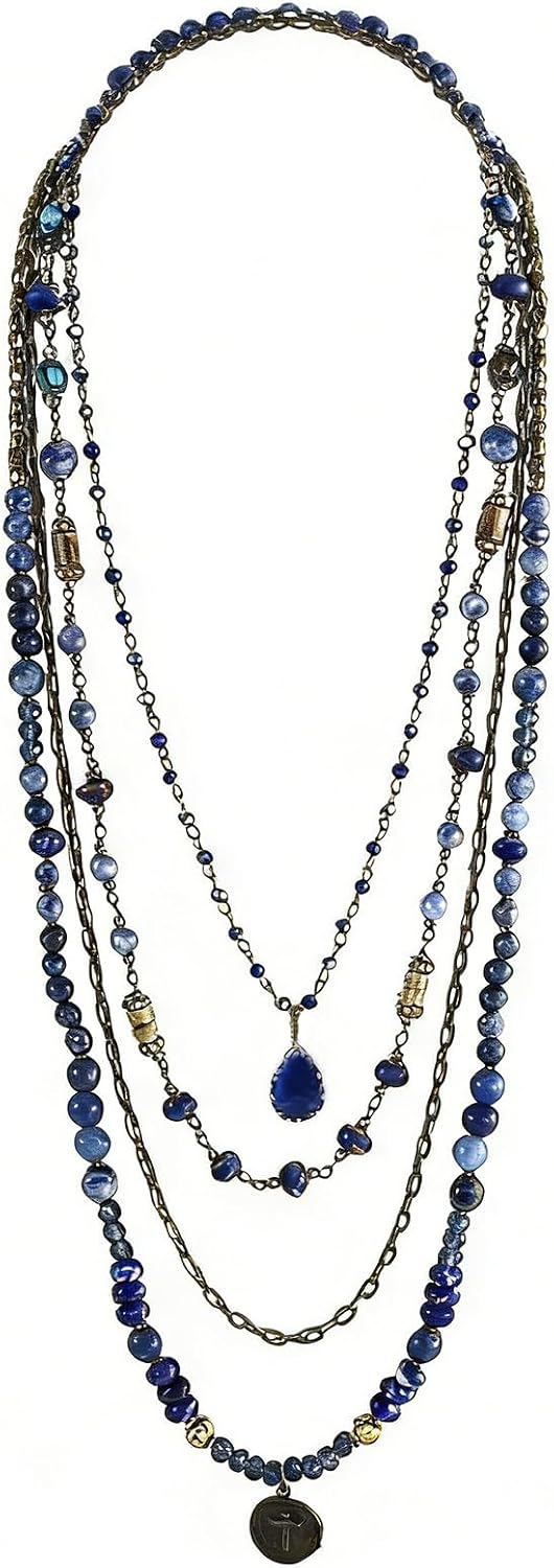 Boho Multi-Layer Beaded Necklace, view 9 of 9