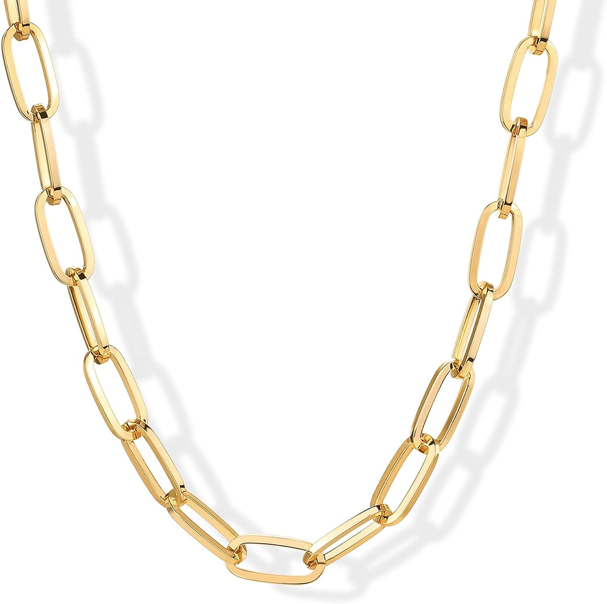 Chunky Link Chain Choker Necklace, Gold Tone, view 5 of 10