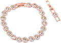 Crystal Tennis Choker in rose gold tone, 15 to 16 inches, shown on a plain white background