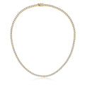 Round Cubic Zirconia Tennis Necklace, 3 mm in white gold tone, shown on a plain white background