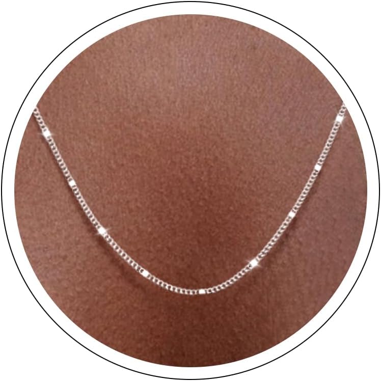 Dainty Cuban Curb Chain Necklace in Sterling Silver, view 6 of 13