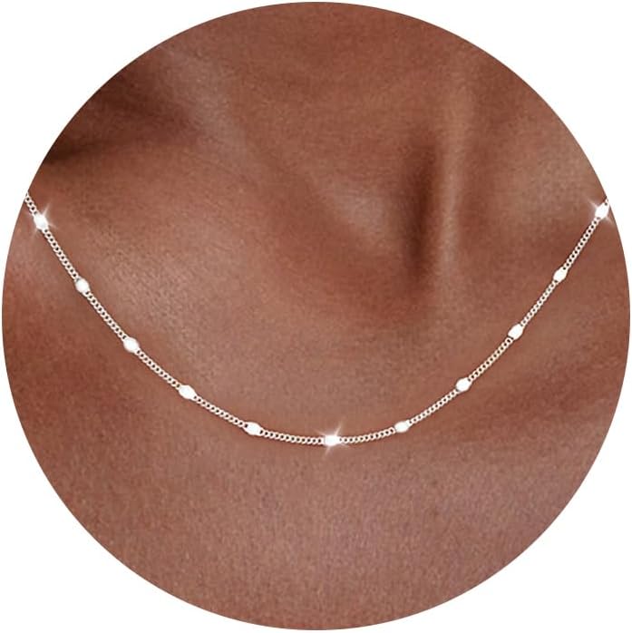 Dainty Cuban Curb Chain Necklace in Sterling Silver, view 7 of 13
