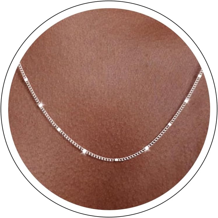 Dainty Cuban Curb Chain Necklace in Sterling Silver, view 9 of 13