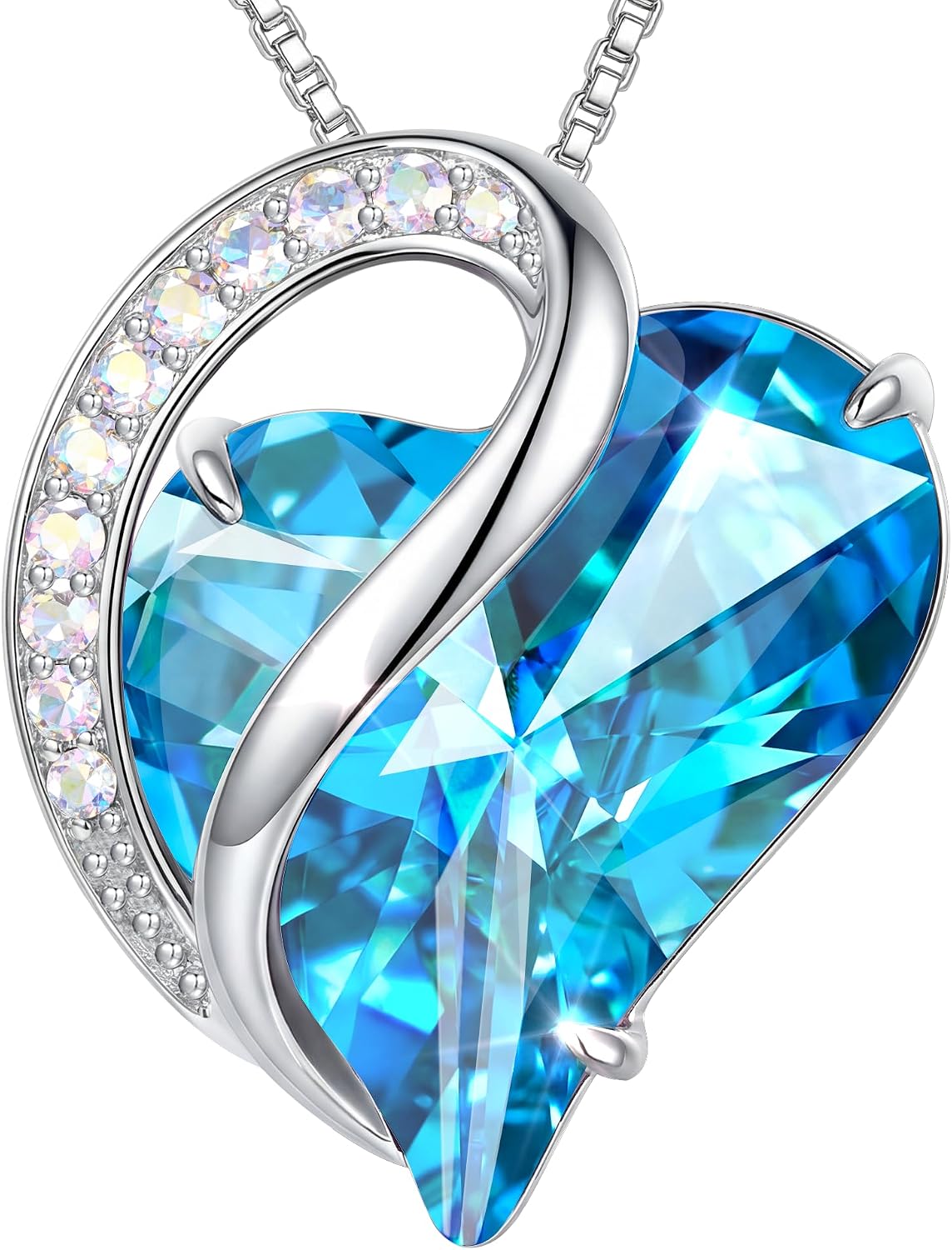 Faceted Crystal Heart Pendant Necklace, view 4 of 9