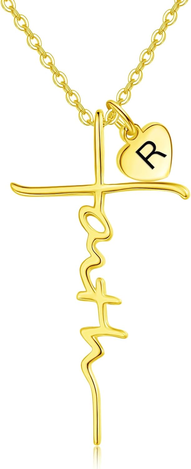 Faith Cross Birthstone Necklace in Sterling Silver, view 6 of 16