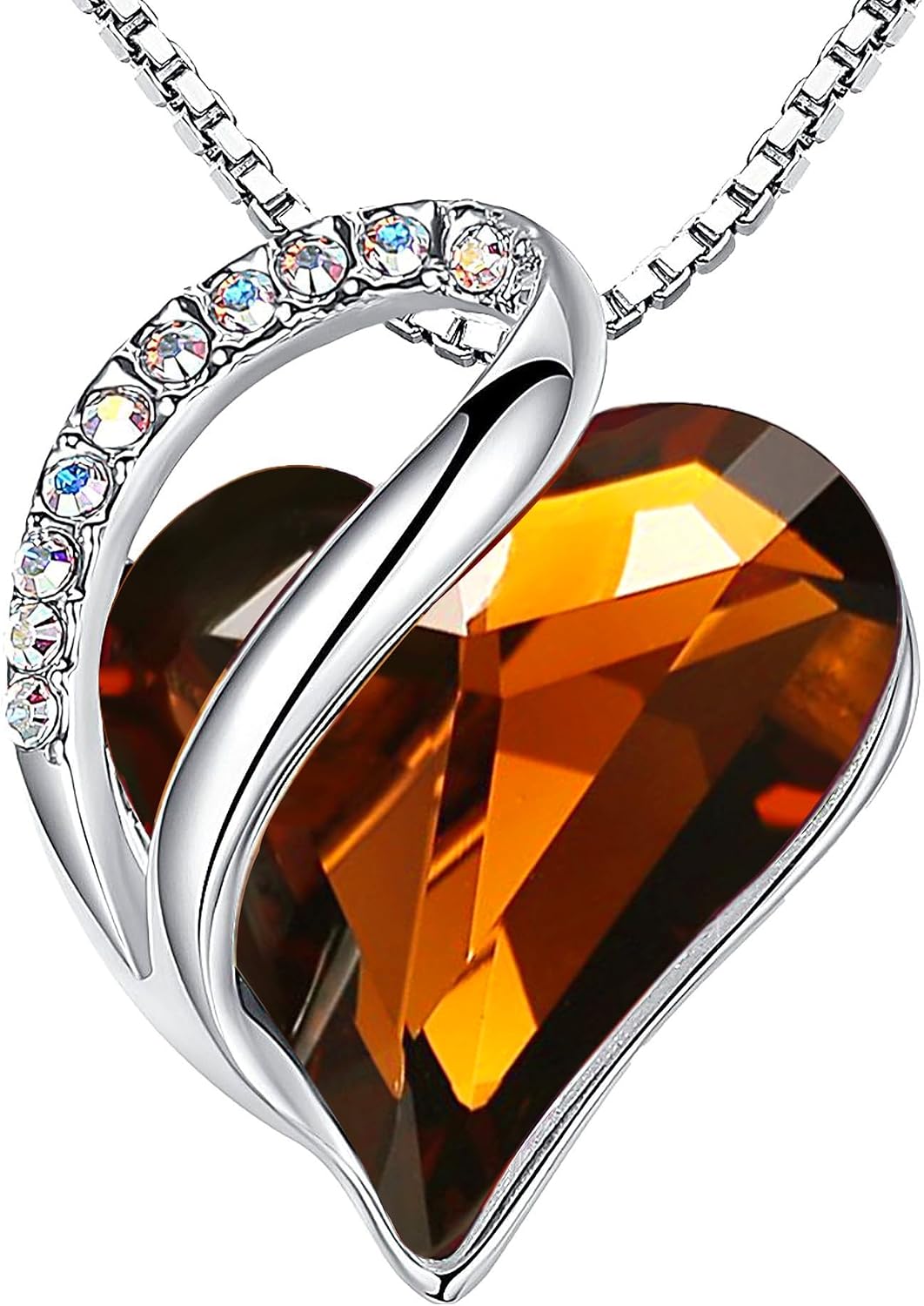 Infinity Love Crystal Heart Pendant Necklace, view 4 of 14