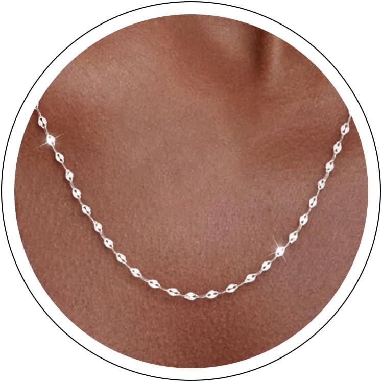 Lip Link Chain Necklace in Sterling Silver, view 15 of 18