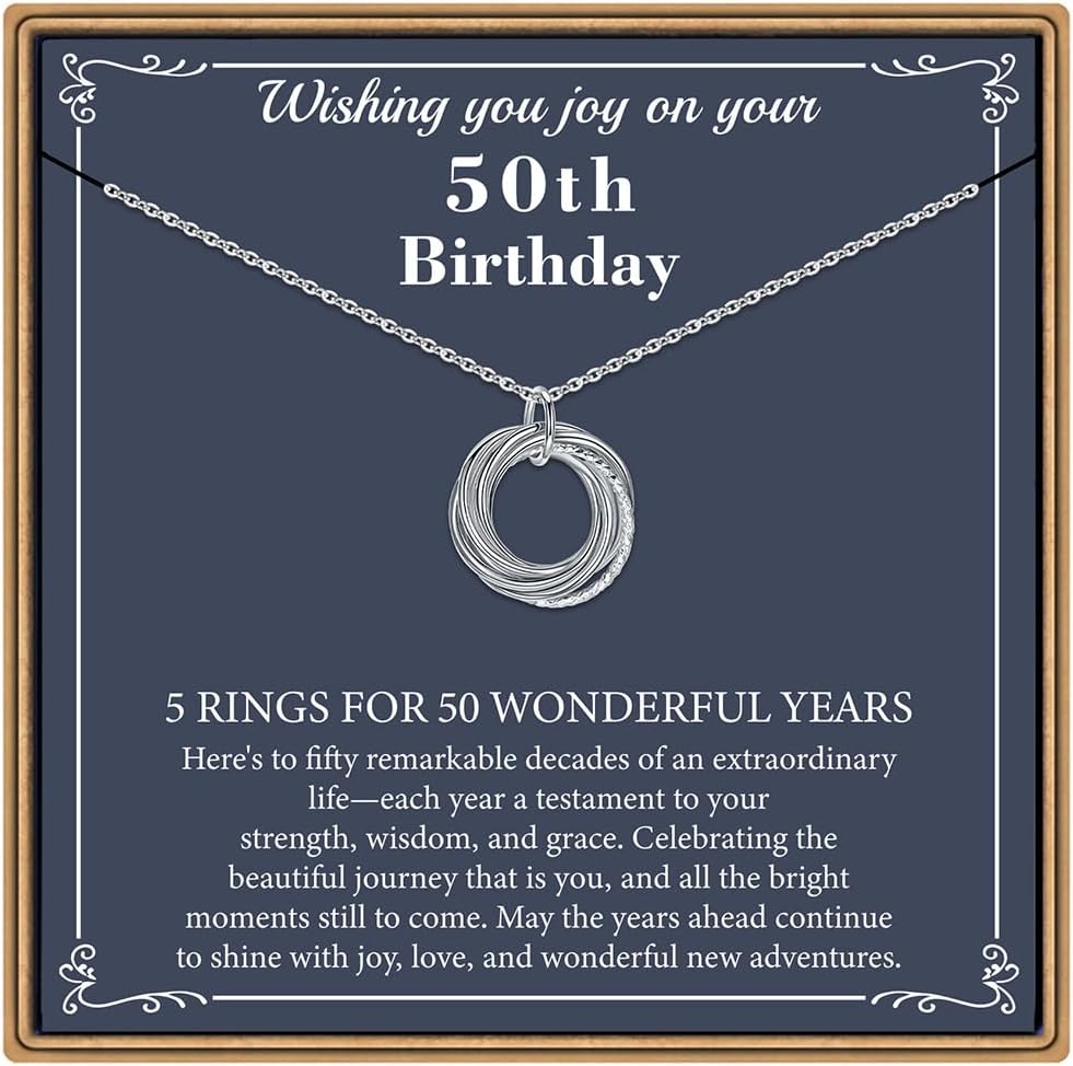 Milestone Birthday Necklace Set with the 70th birthday card, shown on a plain white background
