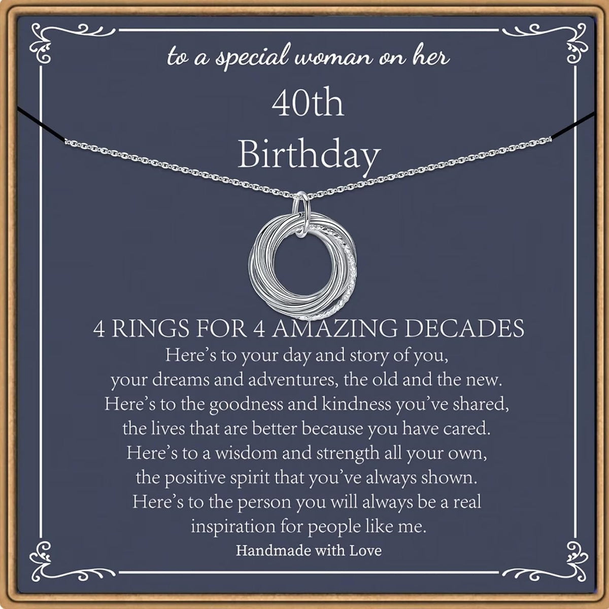 Milestone Birthday Necklace Set with the 80th birthday card, shown on a plain white background