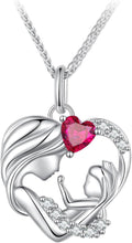 Mother and Daughter Pendant Necklace Set in Design 4, shown on a plain white background