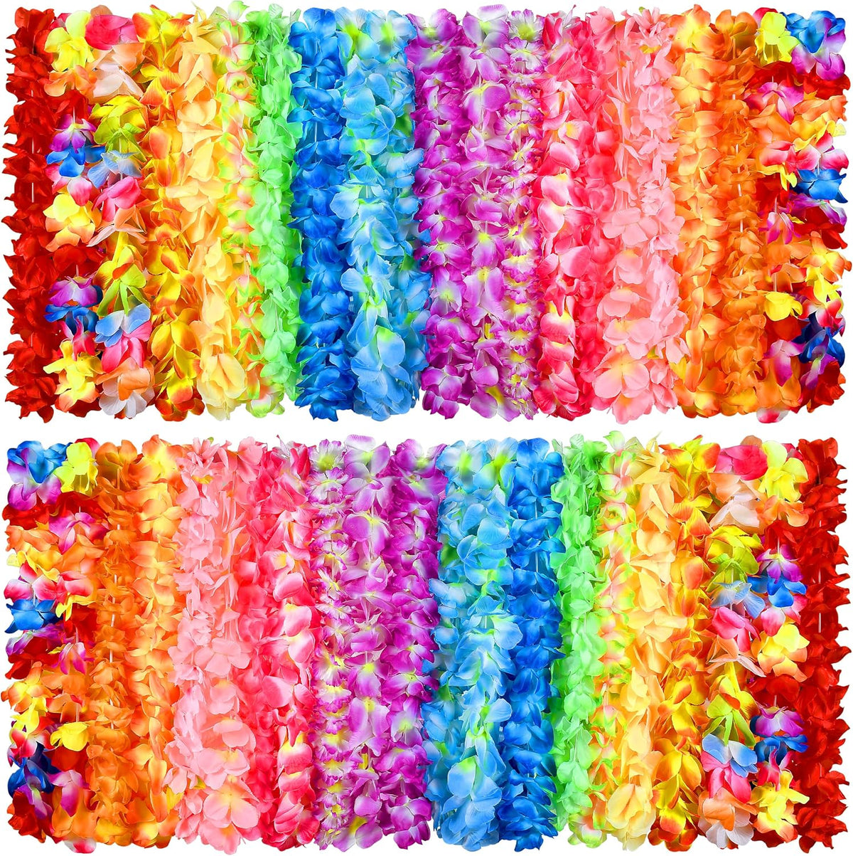 Silk Flower Lei Party Favors, Bulk Pack, shown on a plain white background