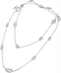 T-Bar Chain Necklace, Silver-Tone Steel, shown on a plain white background
